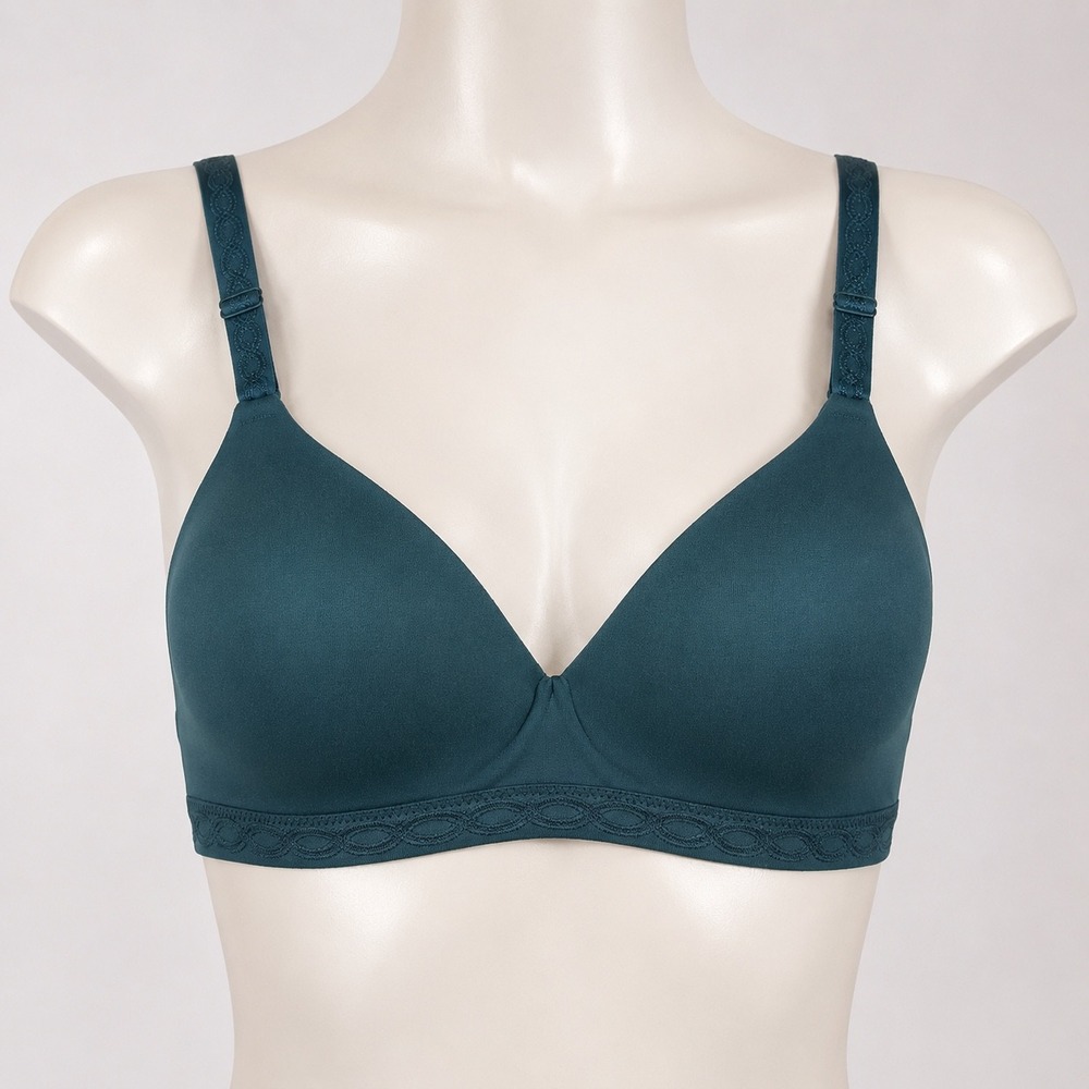 Warners Simply Perfect Super Soft Comfort Wireless Bra Teal Green 36D New w/ tag